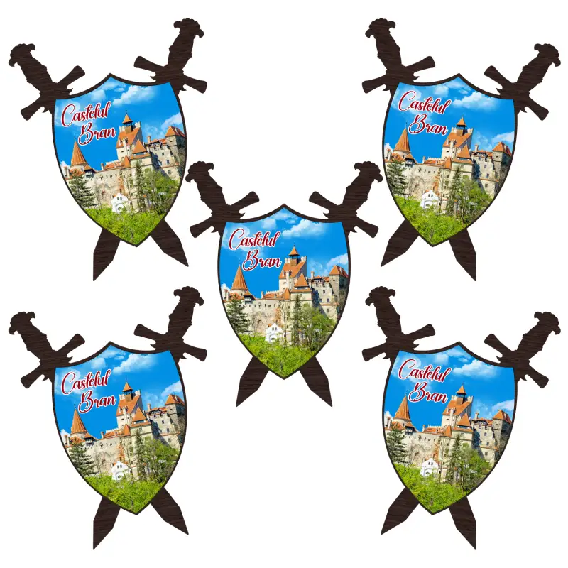 Castelul bran, magnet palos cu sabii, model mgs190v